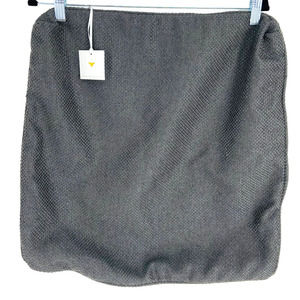 NWT Brass Collective Charcoal Gray Textured Throw Pillow Cover 22"x22"